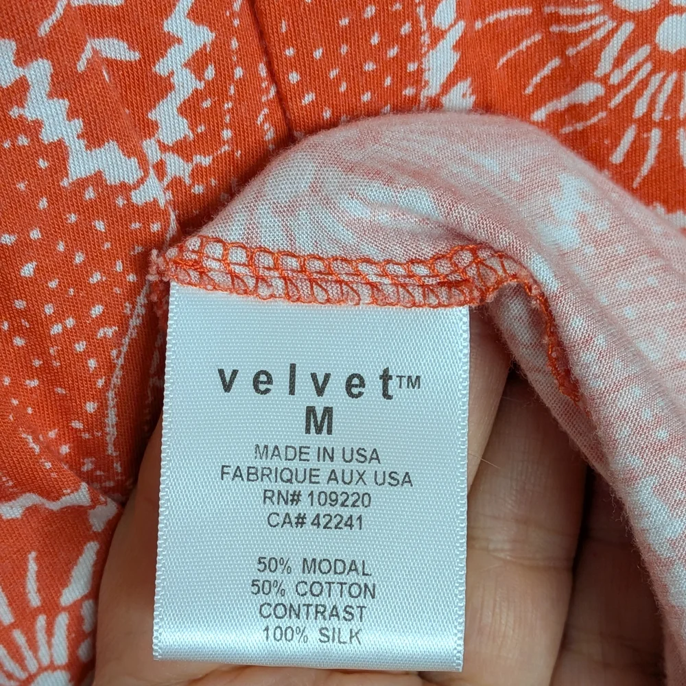 Velvet by Graham & Spencer Bandeau Strapless Orange Cotton Silk Maxi Dress Sz M - Picture 9 of 11